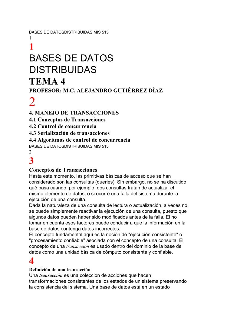 Imágen de pdf BASES DE DATOSDISTRIBUIDAS MIS 515 - MANEJO DE TRANSACCIONES
